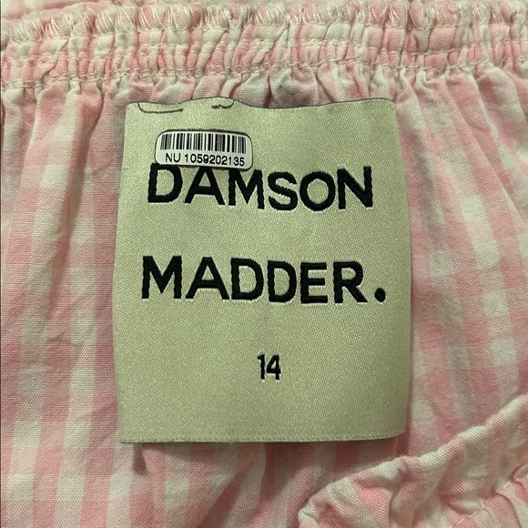 Damson Madder x Free People Pink Gingham Olivia Ruffle Midi Skirt Size 14, US 10 - Picture 15 of 16